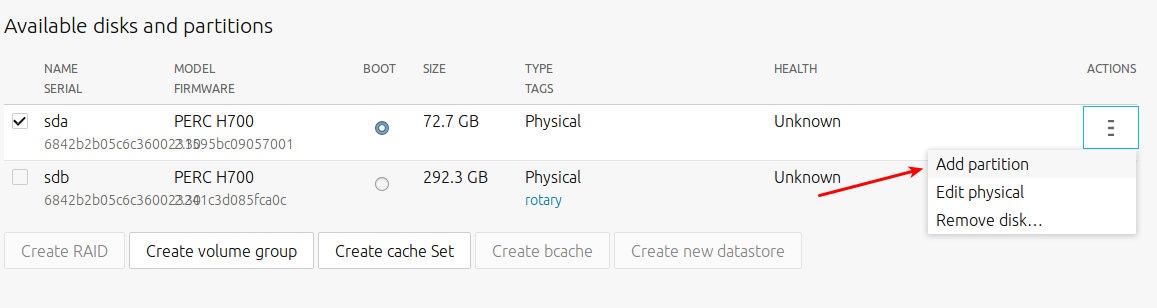 Configure Disks alt text
