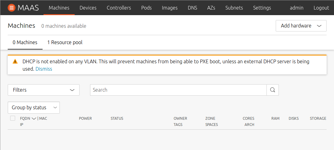 DHCP Warning alt text